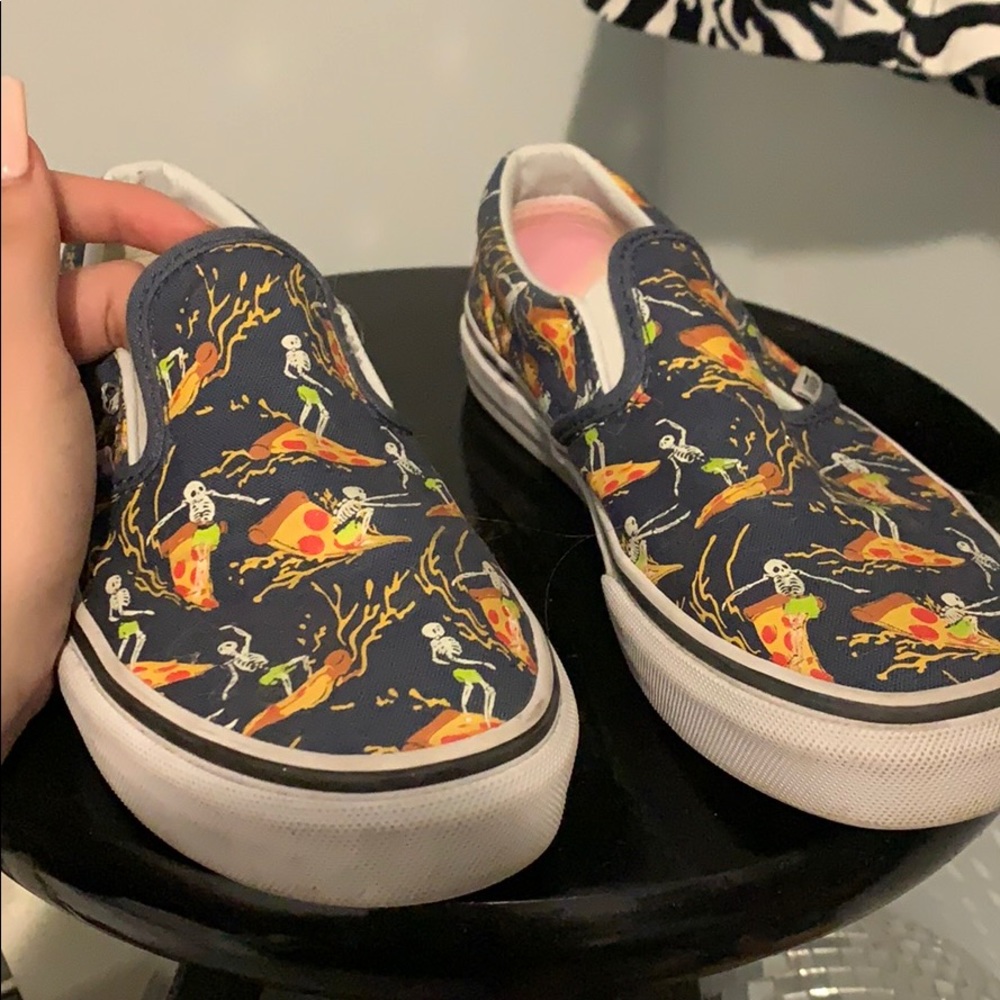 Vans Slip on Pizza & Skeletons